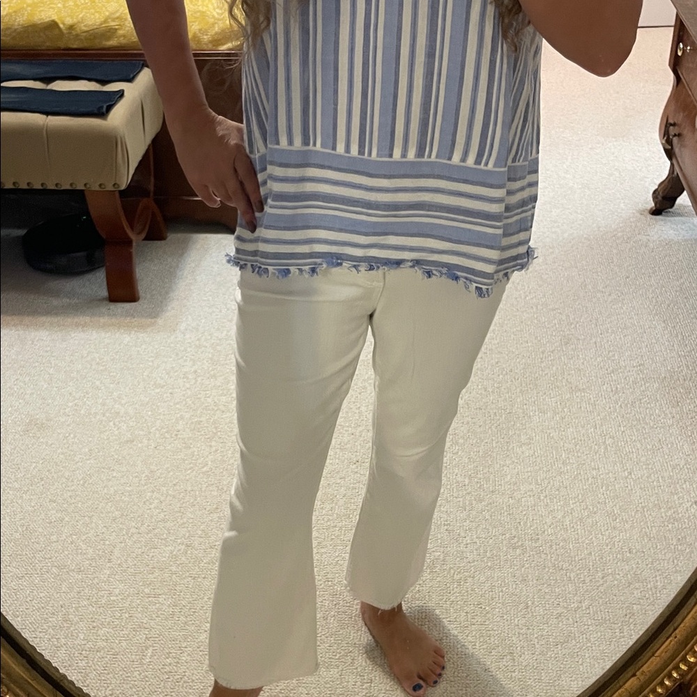 Cropped White Ankle Jeans for Women - Clean Straight Crop